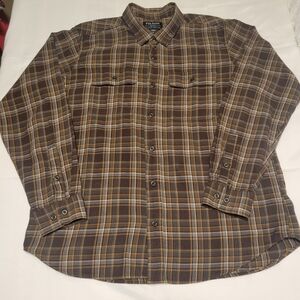 CC Filson Brown XL Plaid Flannel Casual Button-Down Shirt